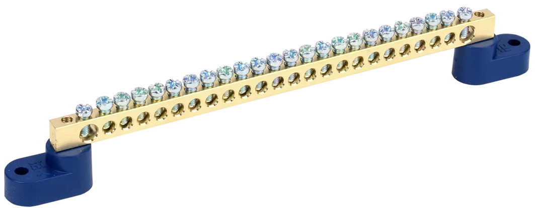 Шина N "ноль" на двух угловых изоляторах ШНИ-6х9-24-У2-С IEK