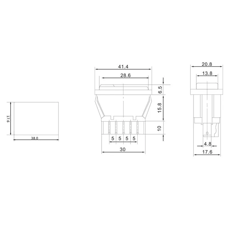 Переключатель (стеклоподъемника) клавишный 12V 20А (5с) (ON)-OFF-(ON) черный с подсветкой (ASW-02D) REXANT - Фото 2