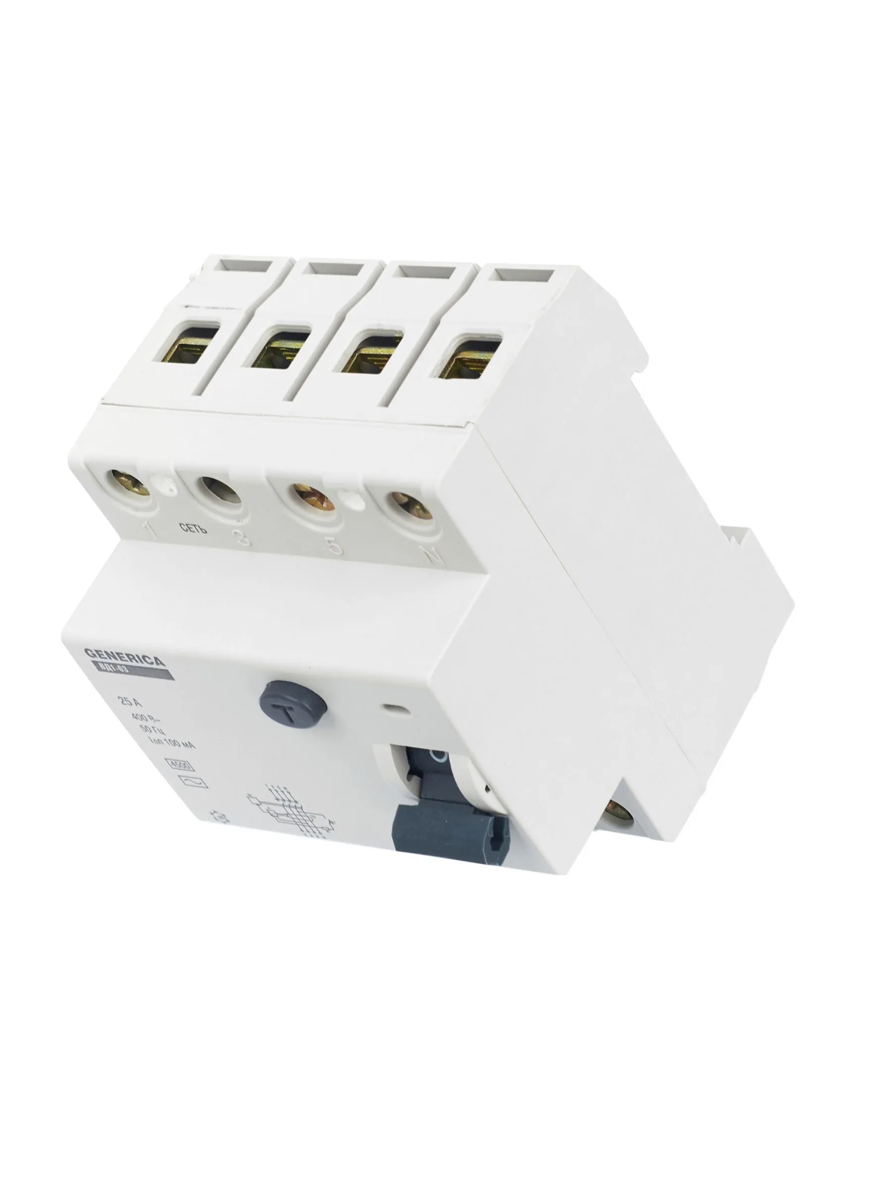 Выключатель дифференциальный (УЗО) ВД1-63 4Р 25А 100мА GENERICA - Фото 3