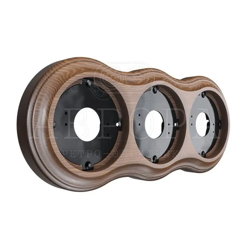 Рамка 3-местная, цвет - темный дуб - Фото 2