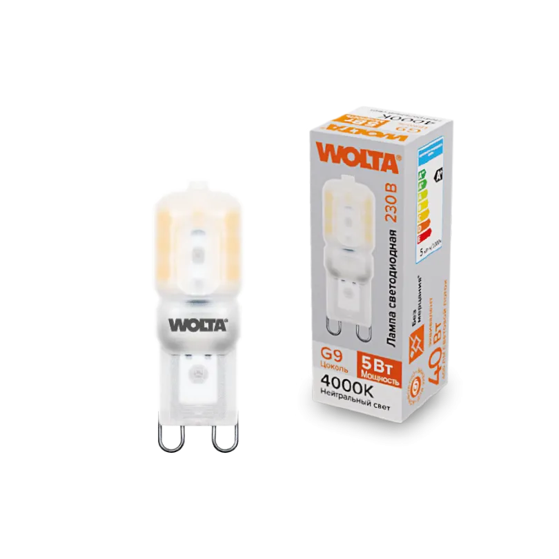 Светодиодная лампа WOLTA WSTD-JCD-5W4KG9-P 5Вт 4000K G9