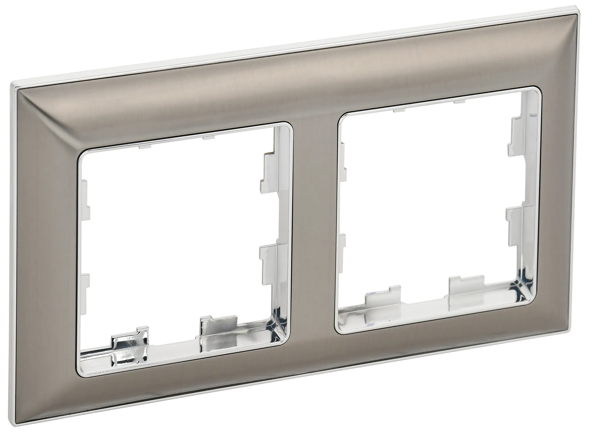 BRITE Рамка 2-местная РУ-2-Бр хром/никель IEK BR-M22-12-4-K23