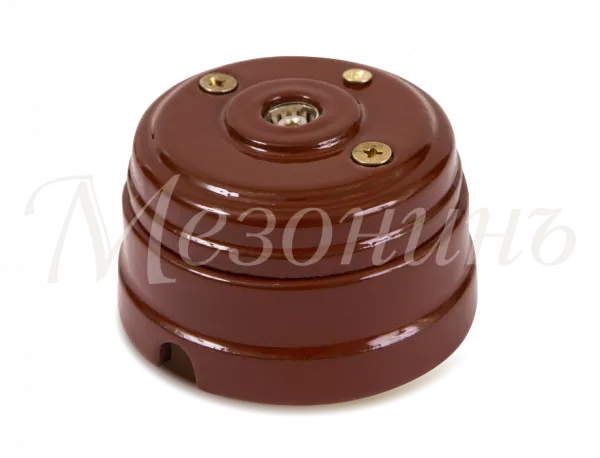 Розетка ретро TV (SAT) оконечная (в комплекте с подъемной рамкой D70x45), цвет - коричневый, коллекц