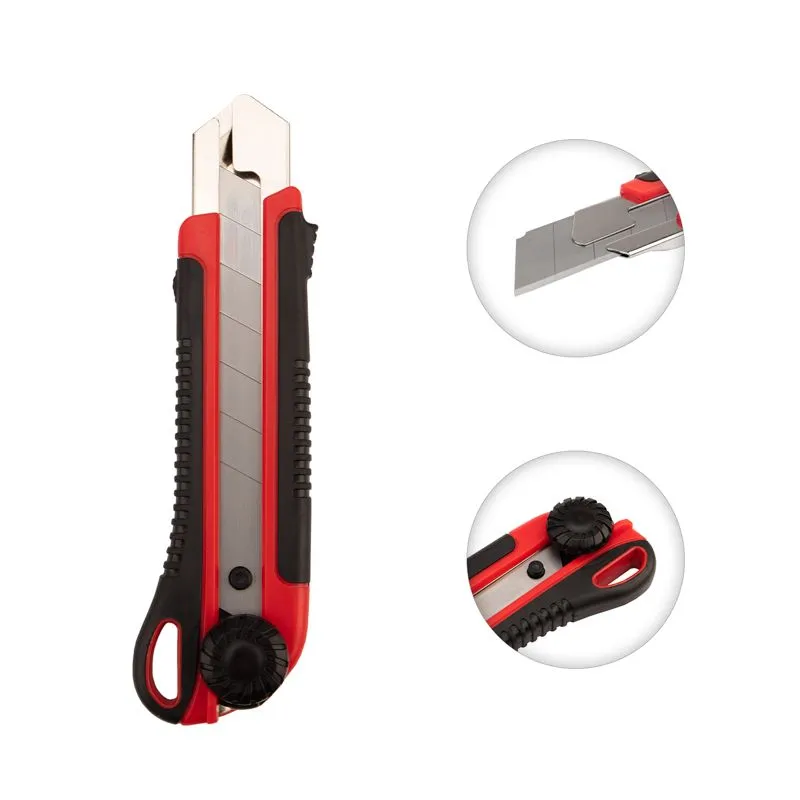 Нож с сегментированным лезвием 25мм, корпус ABS пластик обрезиненный REXANT - Фото 3