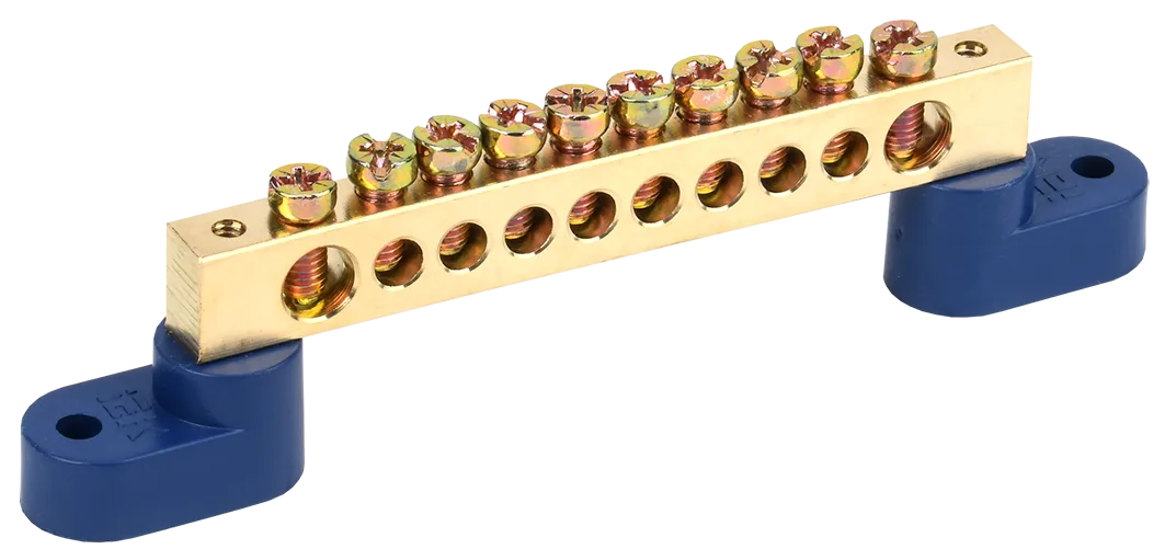 Шина N "ноль" на двух угловых изоляторах ШНИ-8х12-10-У2-С IEK