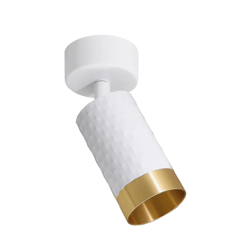 Накладной светильник WOLTA WSL-GU10/S10WG IP20 под лампу GU10 Белый/золото CELLA D60x170 1/50 - Фото 8