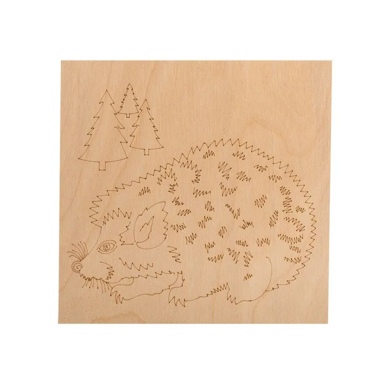 Доски для выжигания «Животные», 150х150мм, набор 5 шт. (белка, слон, сова, ежик, тигр) пакет REXANT - Фото 4