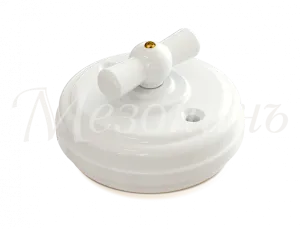 Выключатель ретро фарфоровый поворотный на 4 положения (D70x35, 10А,250В, IP20, без подъемной рамки GE70401-01k