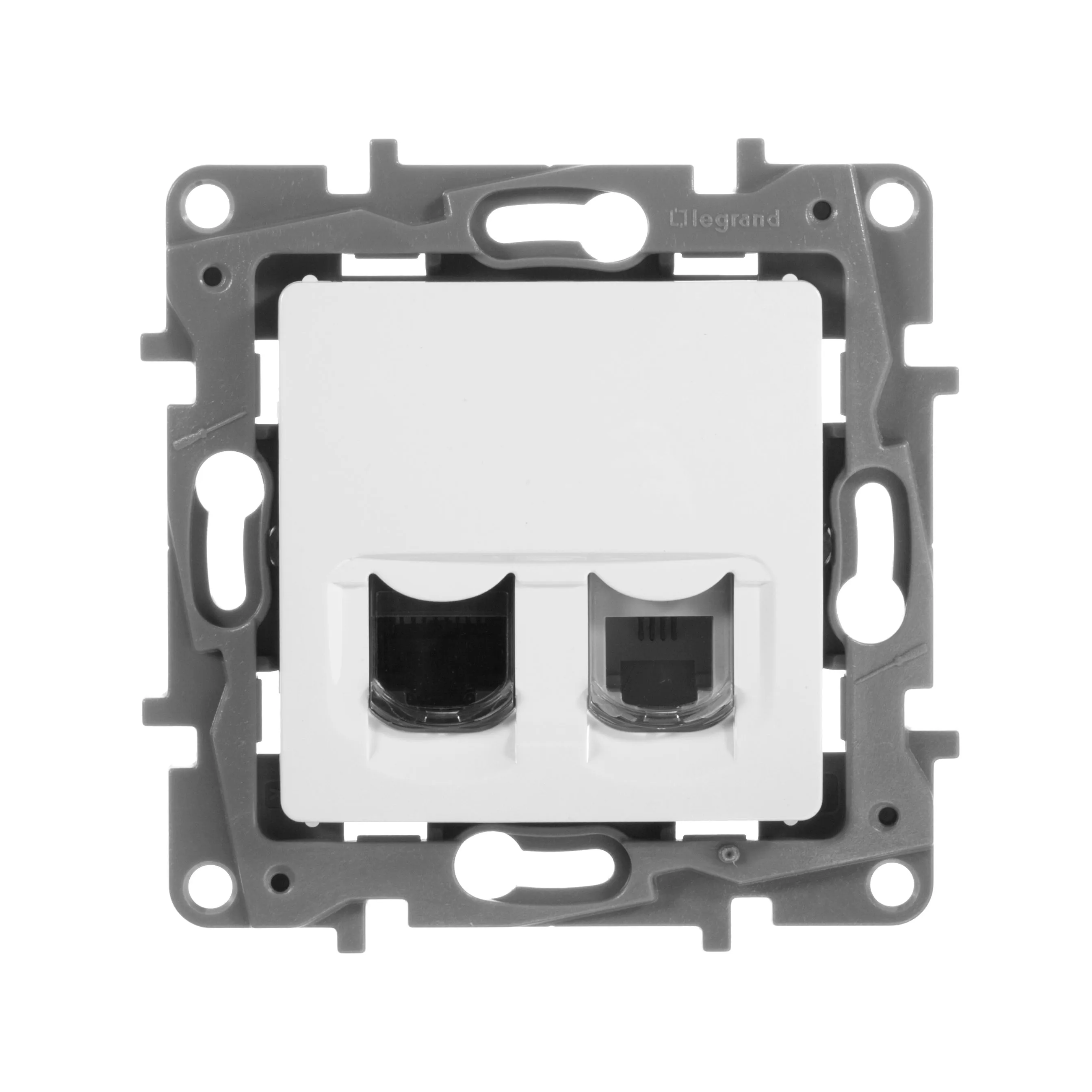 ETIKA Розетка двойная RJ11+RJ45 кат.5E UTP белый - Фото 3