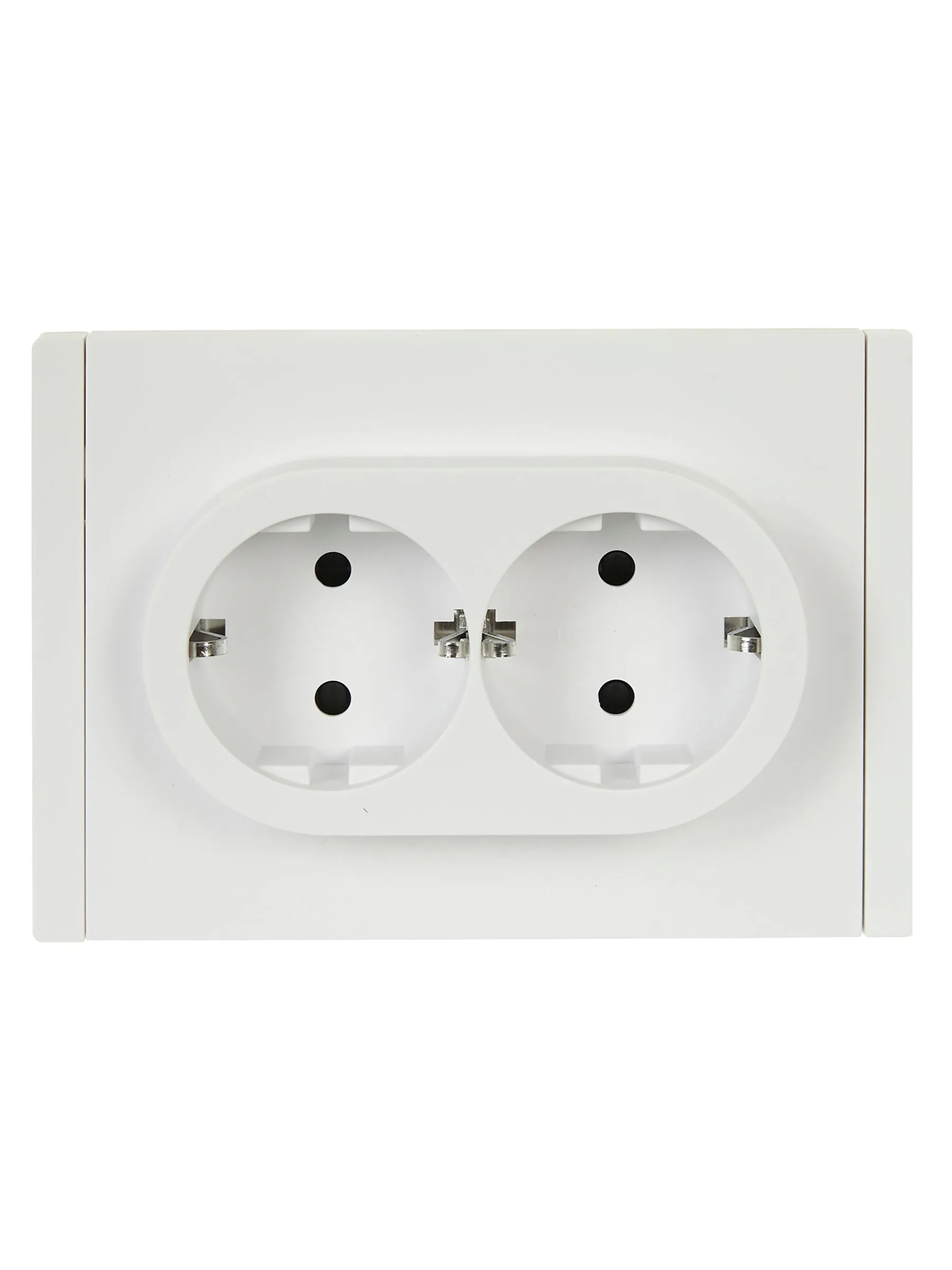 FORTE&PIANO Розетка 2-местная с заземлением с защитными шторками безвинтовое крепление 16А FP223 белый IEK - Фото 4