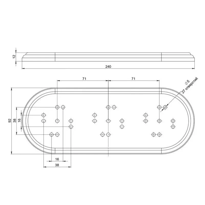 Подложка трехместная "Элегант", цвет- без тонировки, ТМ "МЕЗОНИНЪ" GE70713-00 - Фото 2
