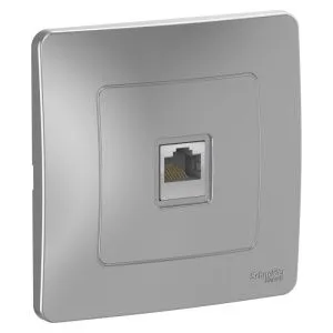 Розетка компьютерная 1-м СП Blanca RJ45 кат.5E алюм. SE BLNIS045003 1210337