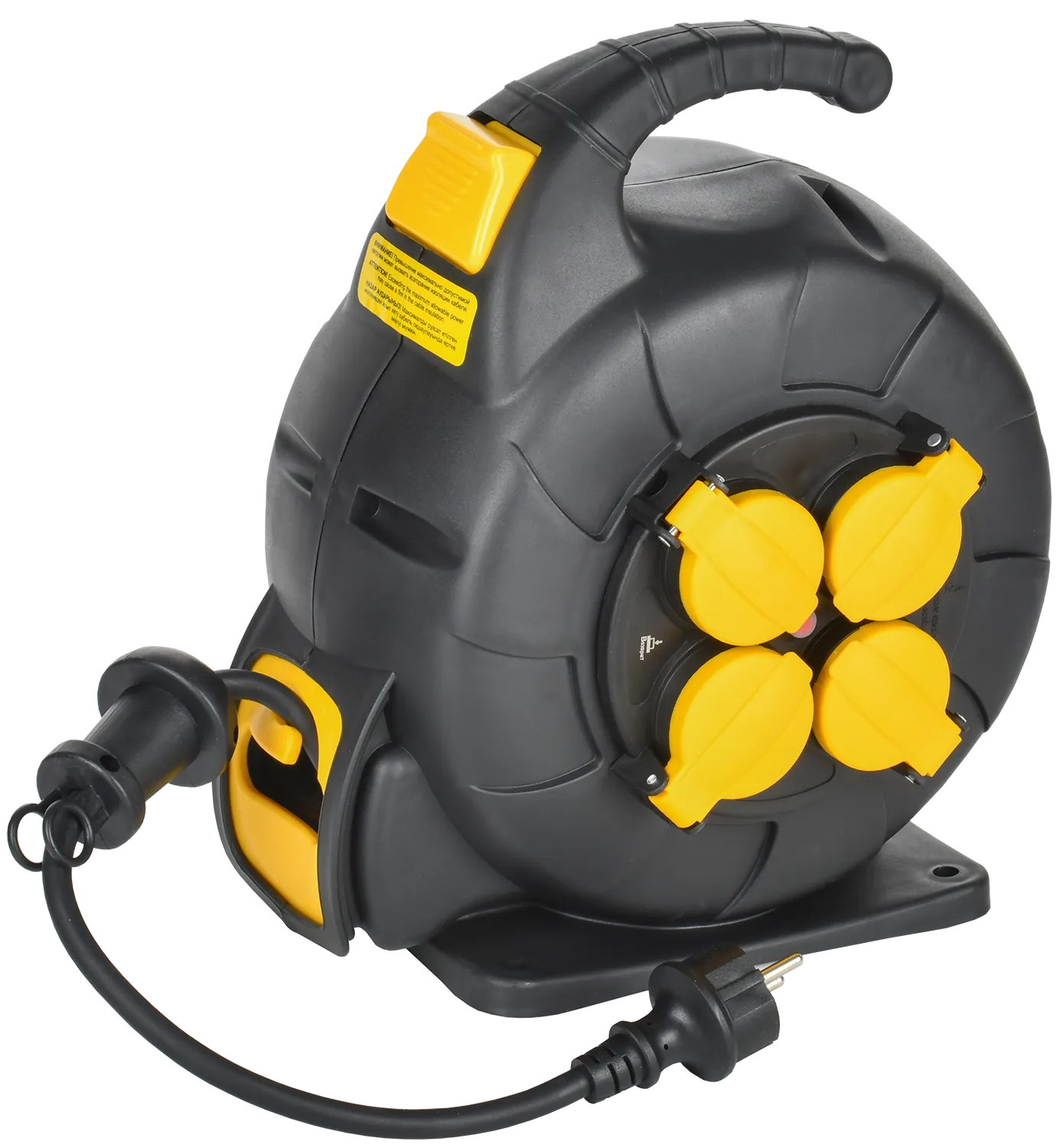 TWIST Катушка УК10 4 места IP44 с заземлением 3х1,5мм2 КГ с автосмоткой кабеля 10м IEK