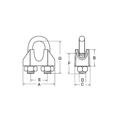 Зажим для троса DIN 741, d=3/4мм REXANT - Фото 2