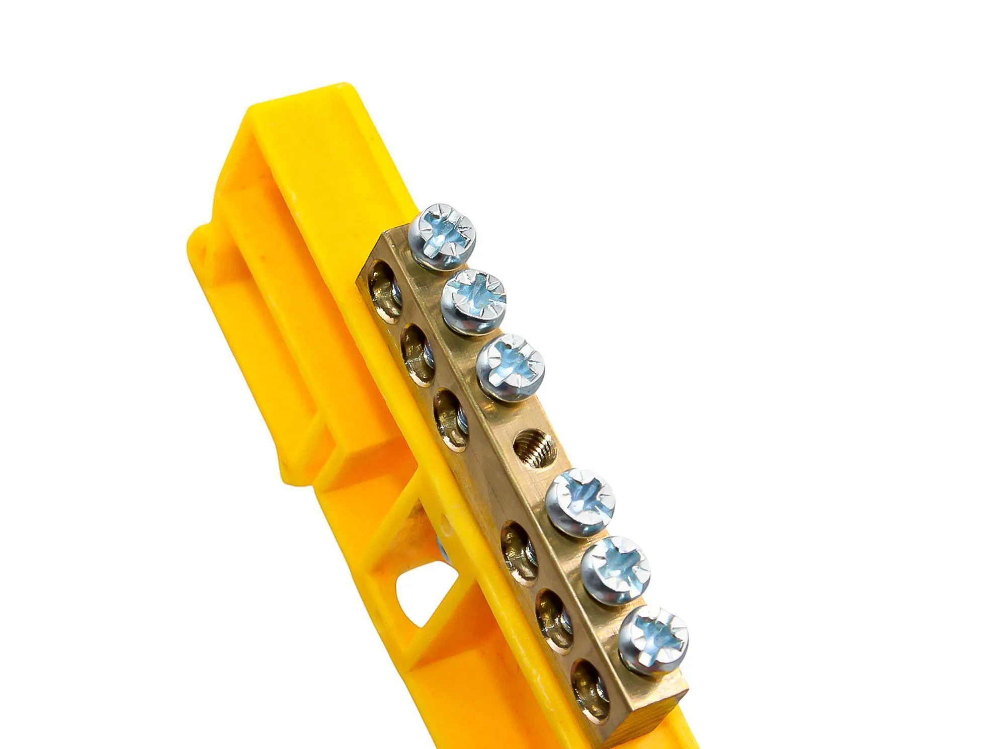 Шина PE "земля" на DIN-изоляторе ЖЕЛТЫЙ 6х9-6 DEKRON - Фото 4