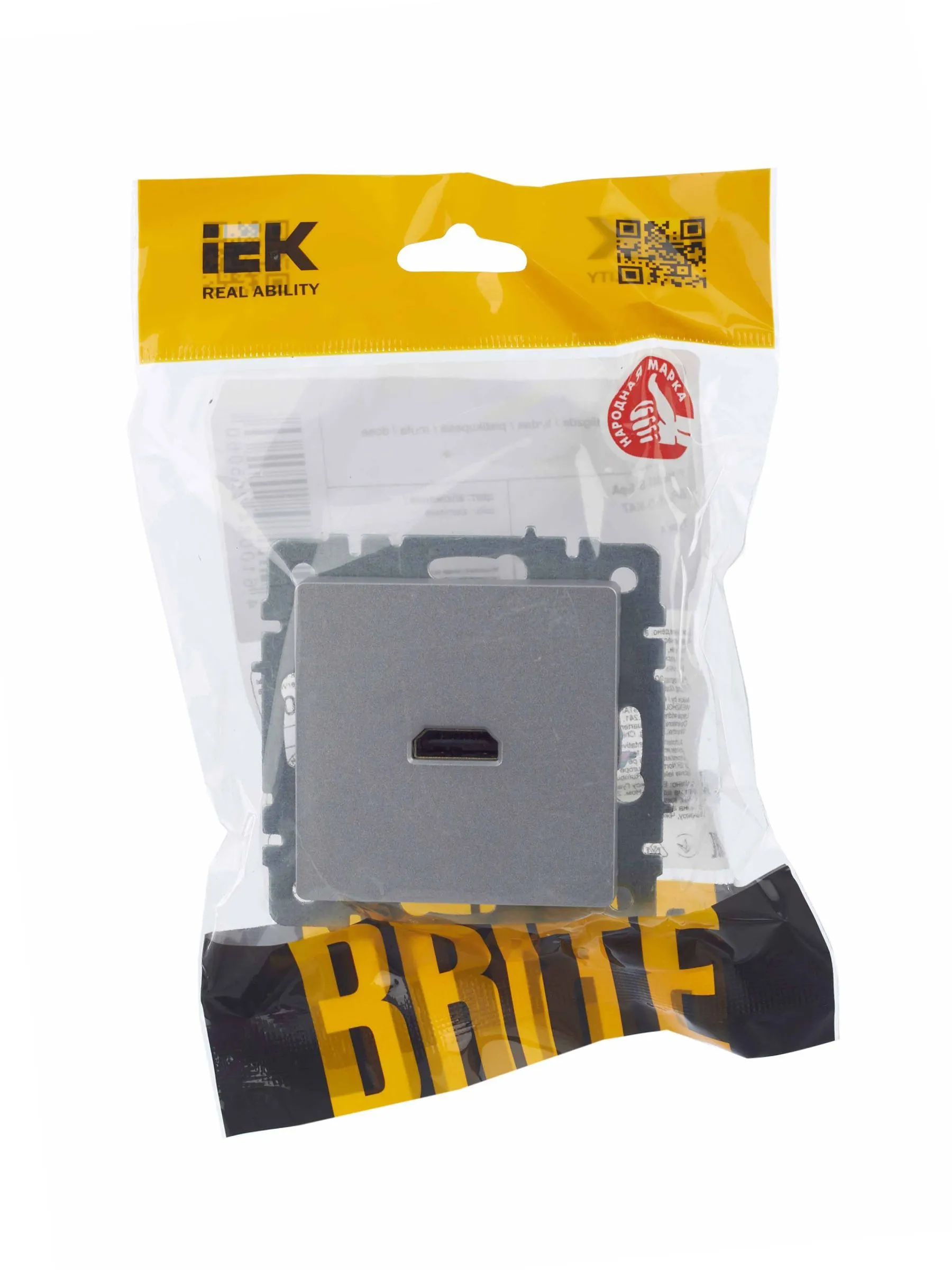 BRITE Розетка HDMI РHDMI-0-БрА алюминий IEK - Фото 6