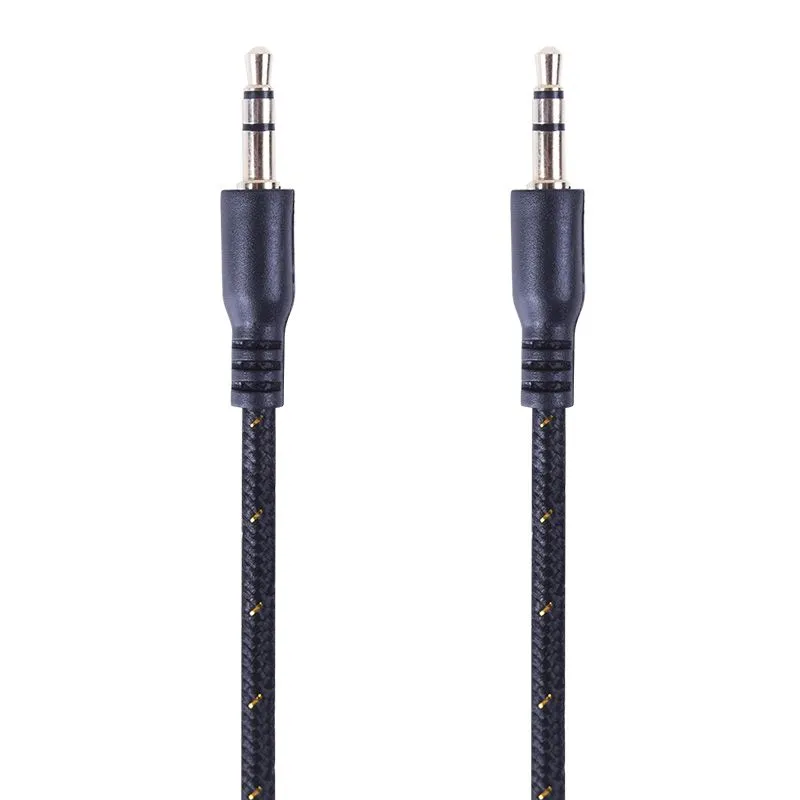 Аудиокабель AUX 3,5мм, 1м, черный, в тканевой оплетке REXANT - Фото 2