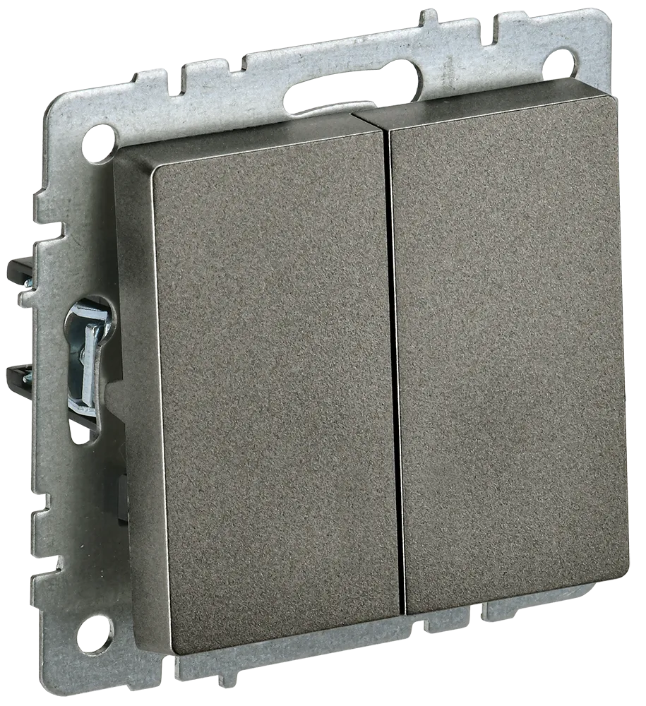 BRITE Выключатель 2-клавишный 10А ВС10-2-0-БрТБ темная бронза IEK BR-V20-0-10-K45