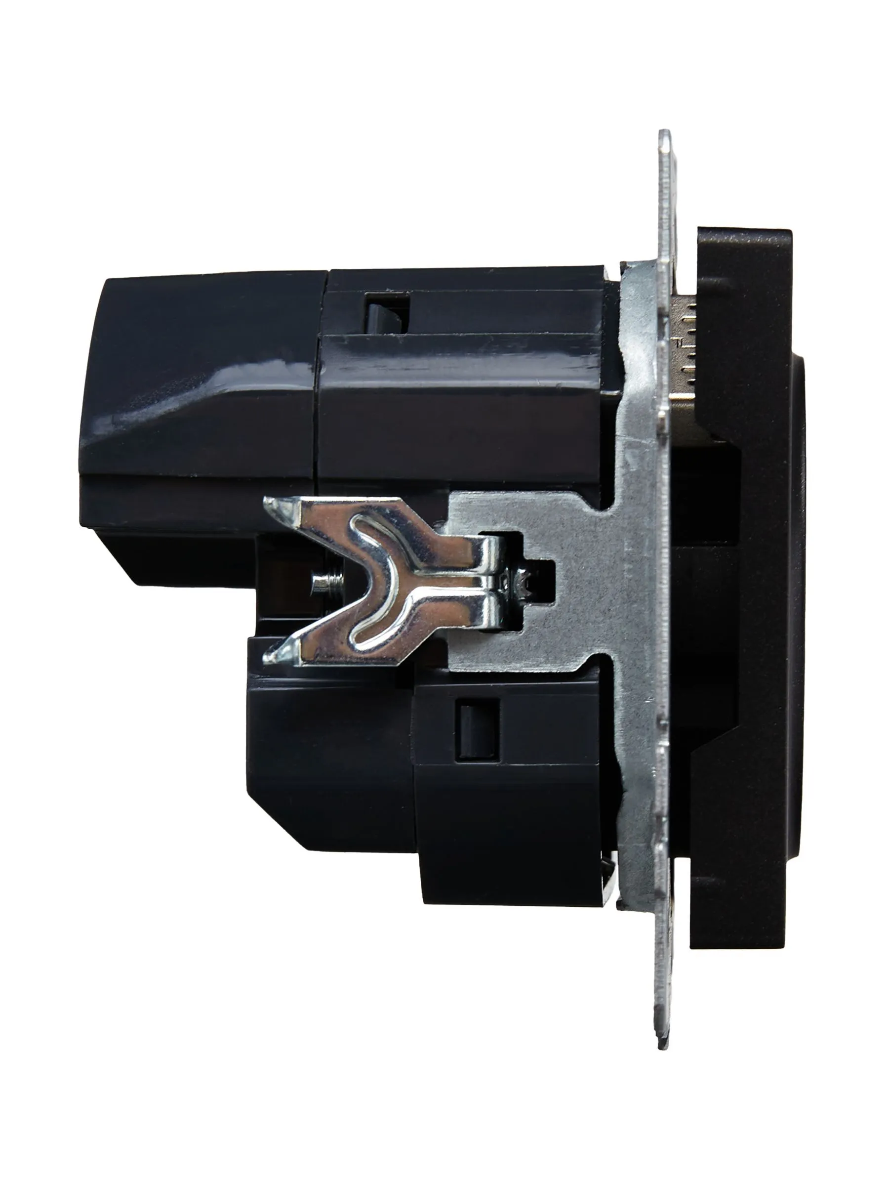 BRITE Розетка 1-местная с заземлением с защитными шторками 16А с USB A+C 18Вт РЮш11-1-БрЧ черный IEK - Фото 3