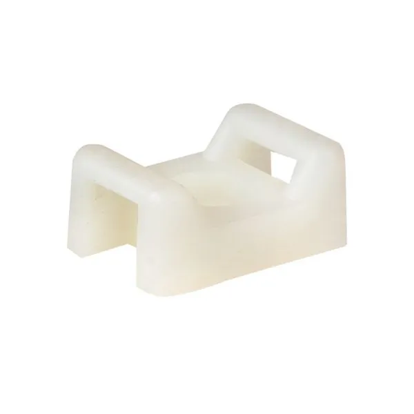 Площадка под хомуты (22x16) с монтажным отверстием М4 белая (100шт.)