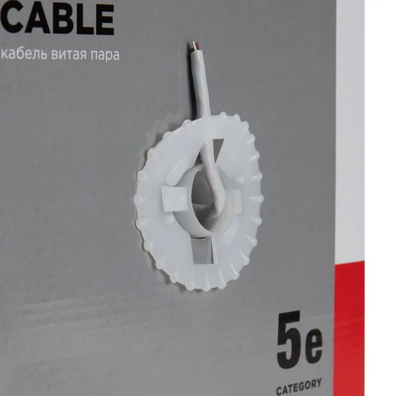 Кабель витая пара U/UTP, CAT 5e, PVC, 4PR, 24AWG, INDOOR, SOLID, серый, 305м REXANT - Фото 5