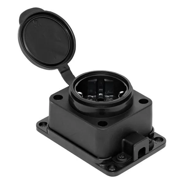 Роз. (колодка) одномест. с защит. крышкой каучуковая 230В 2P+PE 16A IP44 EKF Марс - Фото 5