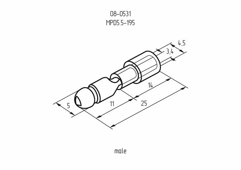 Разъем штекерный изолированный штекер 5 мм 4-6 мм² (РШи-п 6.0-5/РшИп5.5-4) желтый REXANT - Фото 4