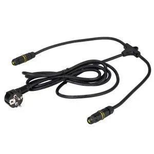 Комплект соединительный для прожекторов (Кабель питания,евровилка 0,28*0,28*2.5м, черный c  2-мя гер WPC-PCD/01B