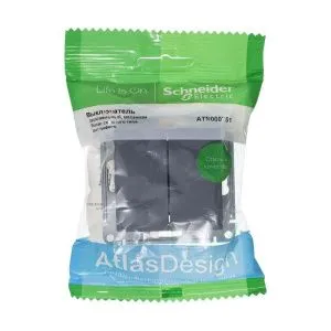 Выключатель 2-кл. СП AtlasDesign 10А IP20 (сх. 5) 10AX механизм грифель SE ATN000751 1240418