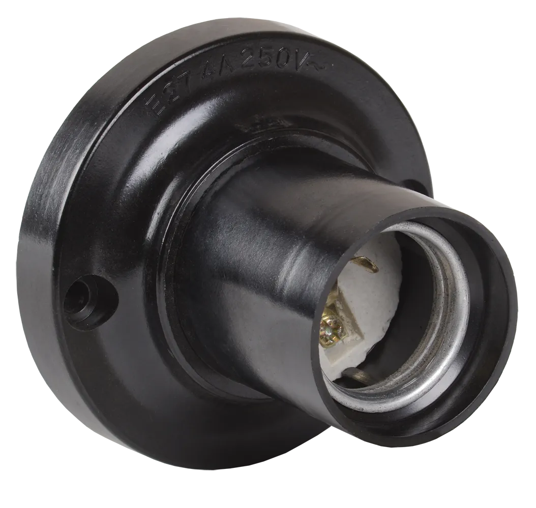 Патрон потолочный Пкб27-04-К21 карболитовый Е27 черный (50шт) (стикер на изделии) IEK EPK12-04-01-K01