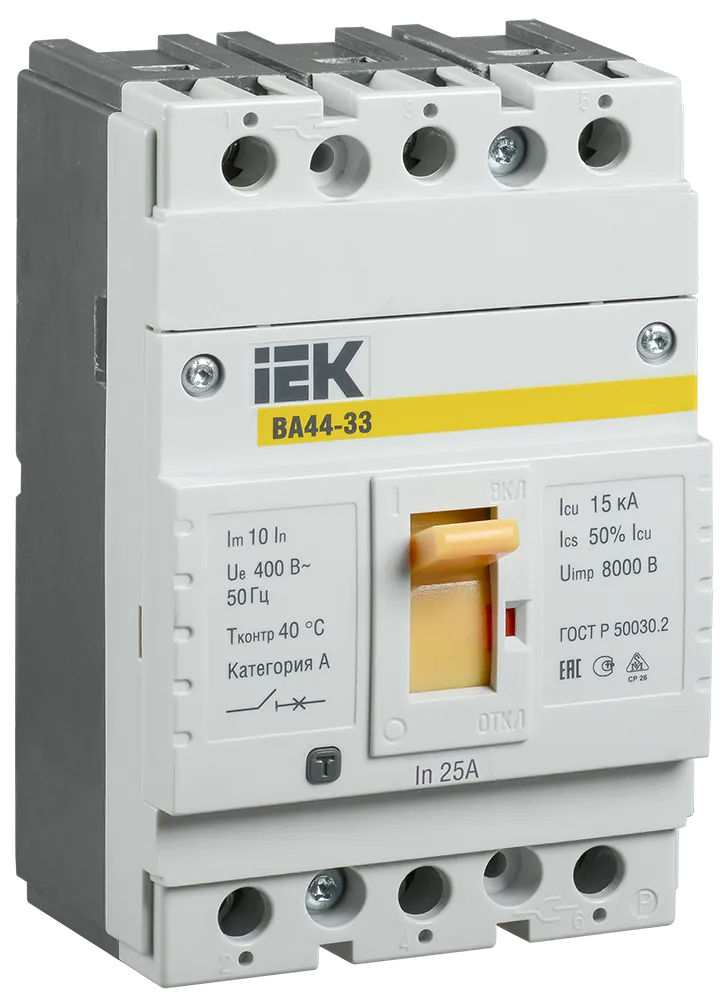 Выключатель автоматический ВА44-33 3Р 25А 15кА IEK SVA4410-3-0025