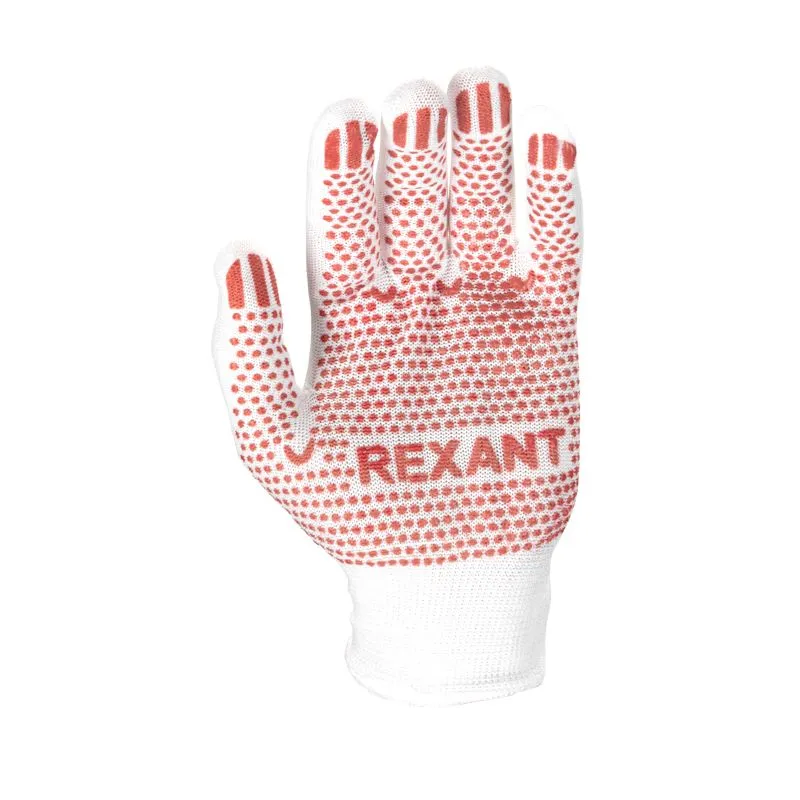 Перчатки х/б белые нейлоновые («Точка» ПВХ) REXANT - Фото 3
