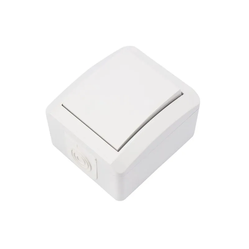 Переключатель проходной INDUSTRIAL IP54 о/у, белый KRANZ