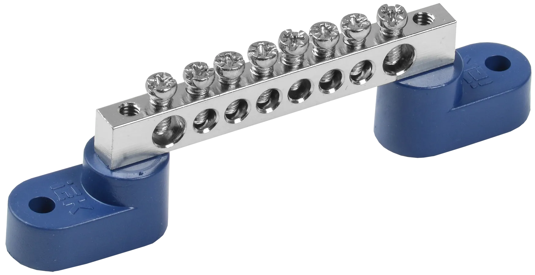 Шина N "ноль" на двух угловых изоляторах с никелевым покрытием ШНИ-6х9-8-У2-С IEK