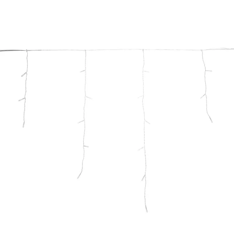 Гирлянда светодиодная Айсикл (бахрома) 10х0,6м, с эффектом мерцания, прозрачный провод, IP44, 230В, диоды БЕЛЫЕ, 238LED NEON-NIGHT - Фото 2