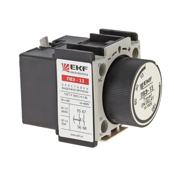 Приставка выдержки времени отключения ПВЭ-21 0,1-3сек NO+NC EKF - Фото 2