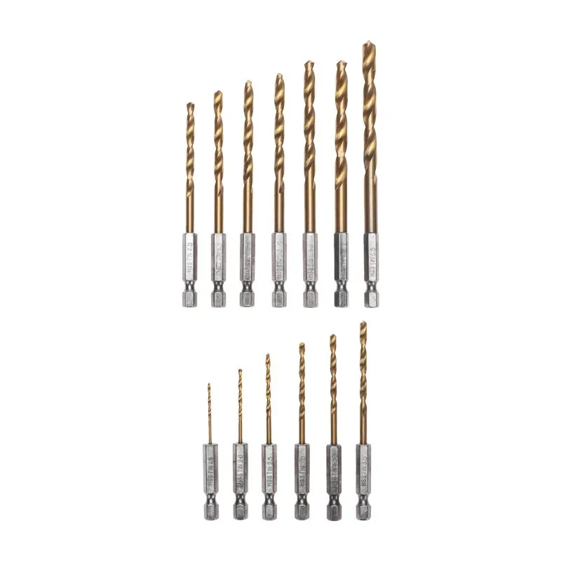 Набор сверл по металлу, 1,5-6,5мм (через 0,5мм, 3,2мм, 4,8мм), HSS, ТИТАН, шестигранный хвостовик, 13 шт. KRANZ - Фото 2