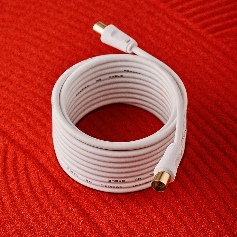 Шнур ТВ гнездо - ТВ штекер, 5м, белый REXANT - Фото 2