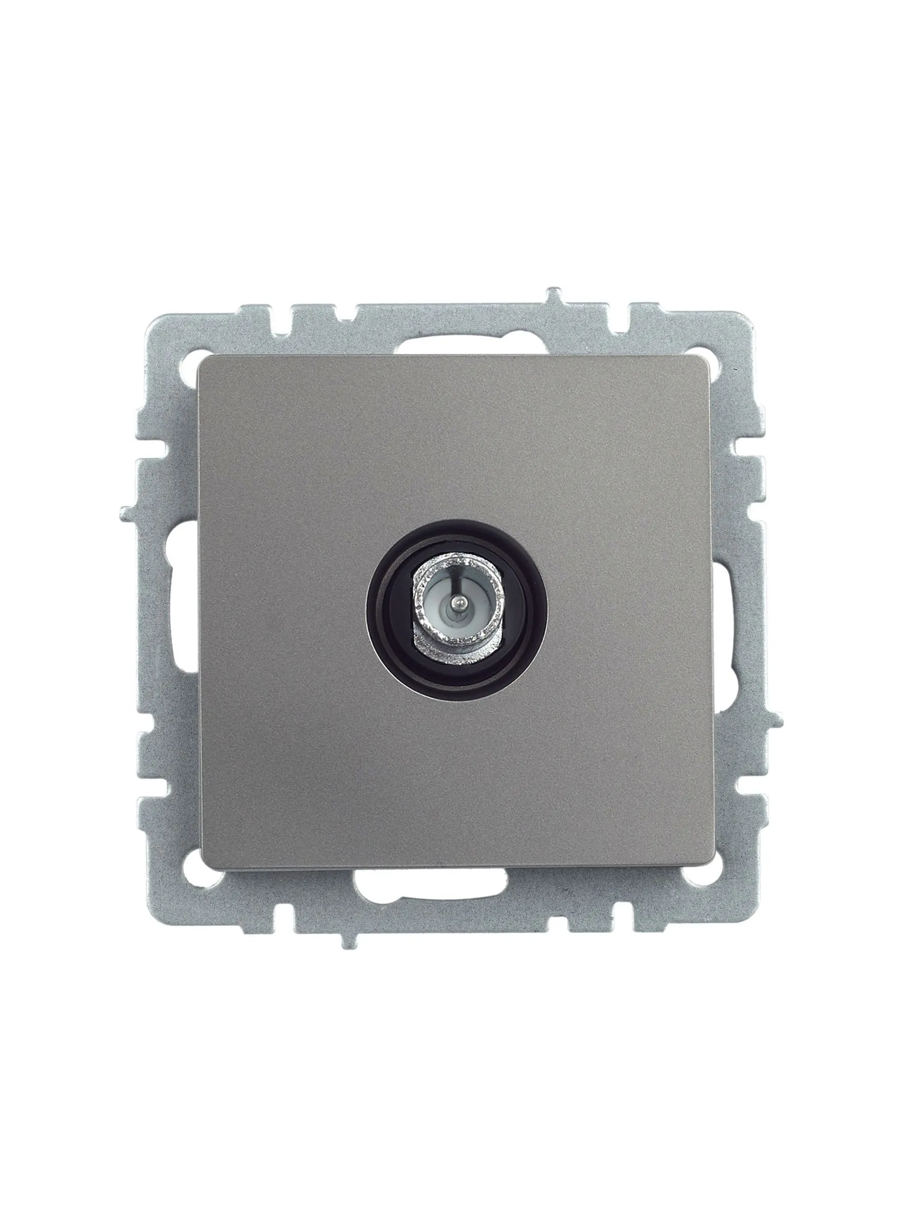 BRITE Розетка TV проходная РТВ10-0-БрС сталь IEK - Фото 4