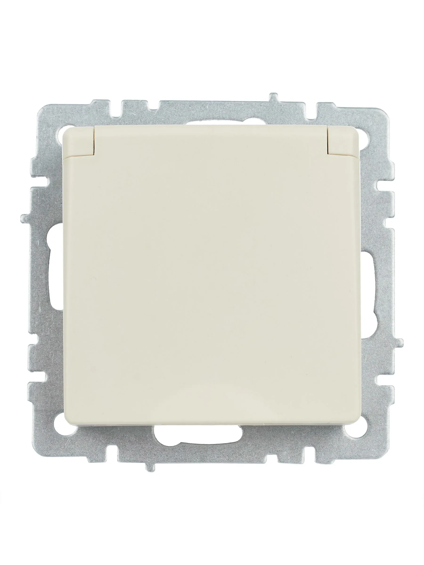 BRITE Розетка 1-местная с заземлением с защитными шторками и крышкой 16А IP44 РСбш10-3-44-БрКр бежевый IEK - Фото 4