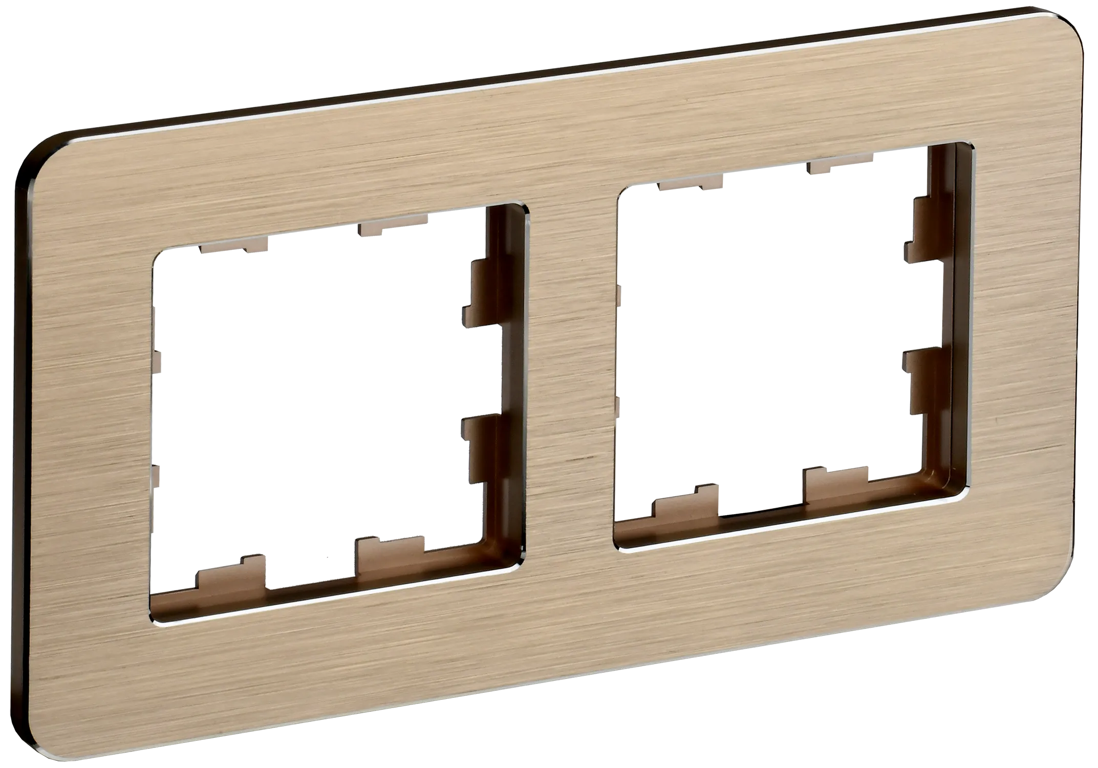 BRITE Рамка 2-местная РУ-2-1-Бр металл шампань RE AL IEK BR-M22-M-21-K37