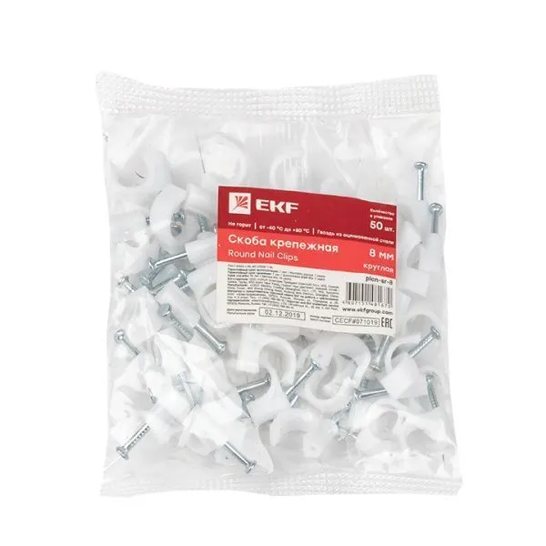 Скоба крепежная круглая (8мм.) (50шт.) EKF