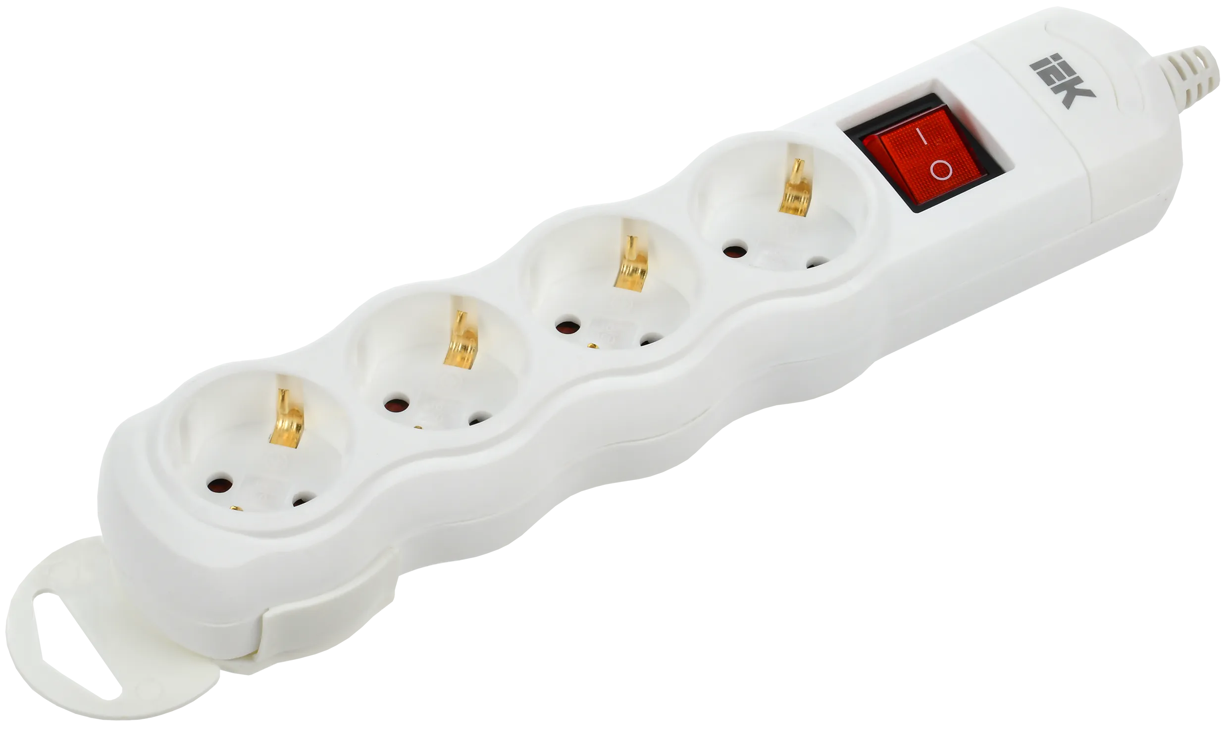 Розетка переносная разборная с выключателем РПр04В 4 места IEK