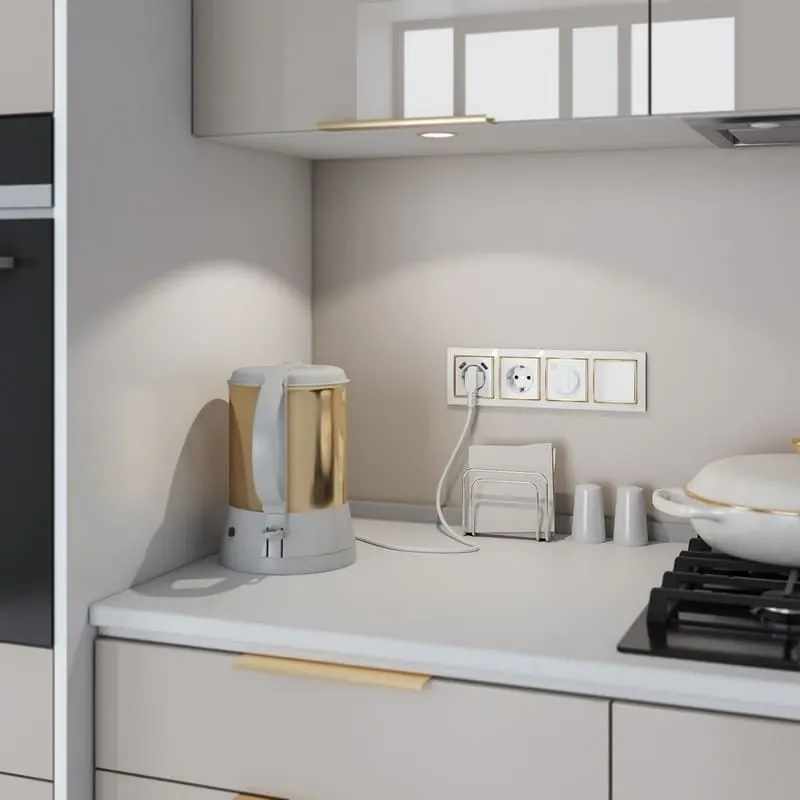 Рамка на 4 поста Snabb (белый/золото) Werkel - Фото 2