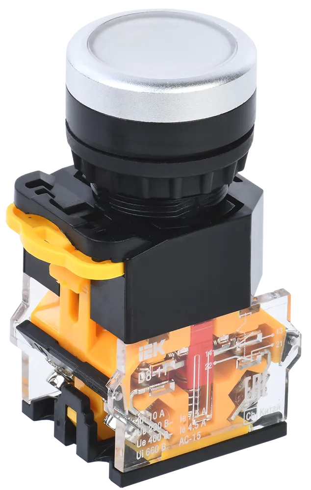 Кнопка управления D8-11 d=22мм 1з+1р белая IEK