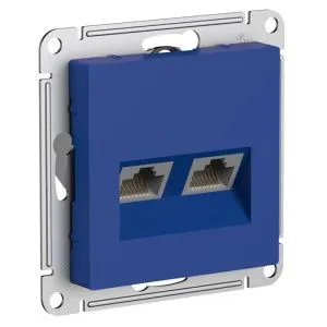 Розетка компьютерная 2-м AtlasDesign RJ45+RJ45 кат.5E механизм аквамарин SE ATN001185 1712736