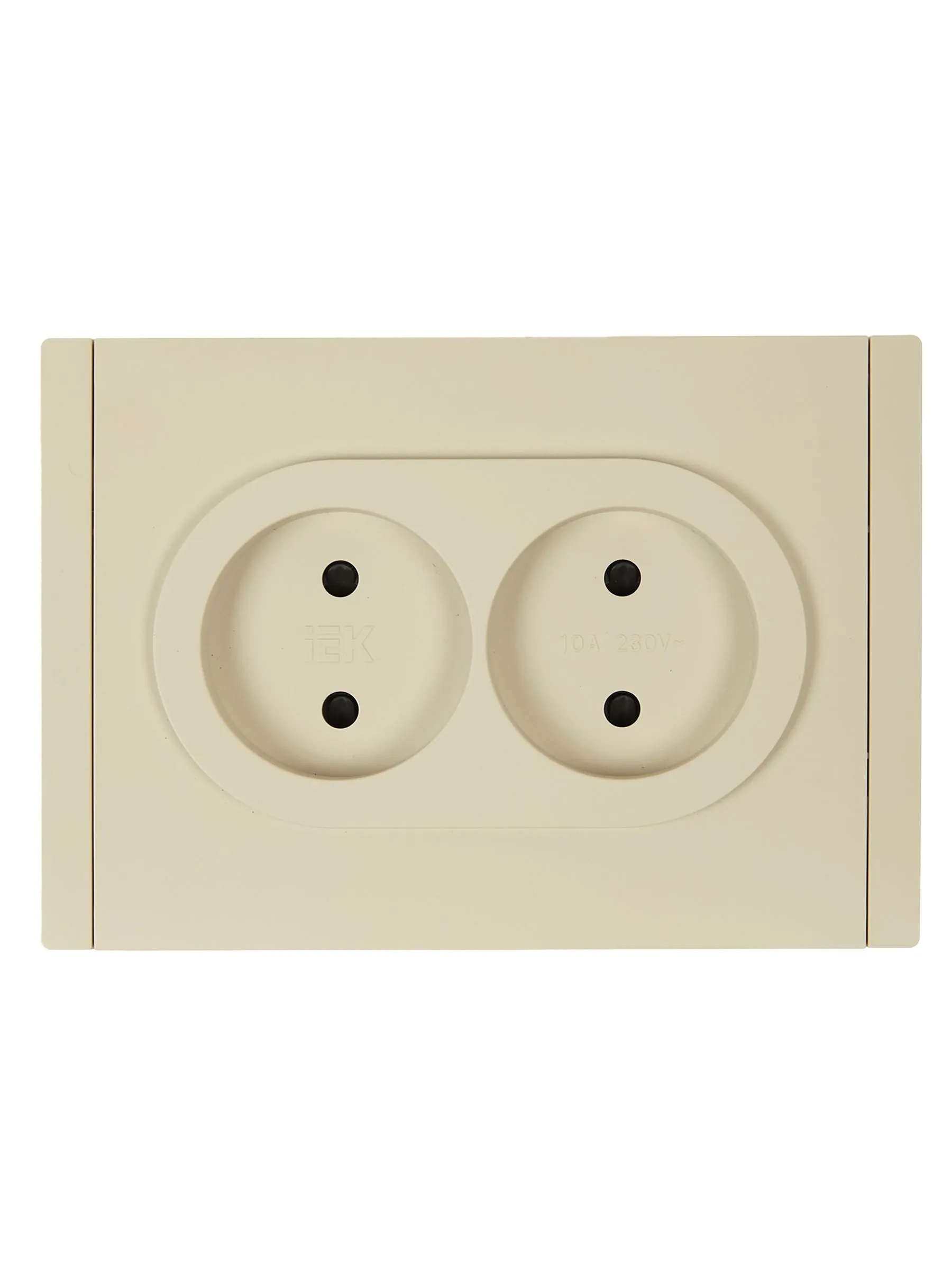 FORTE&PIANO Розетка 2-местная без заземления с защитными шторками безвинтовое крепление 10А FP425 ваниль IEK - Фото 3
