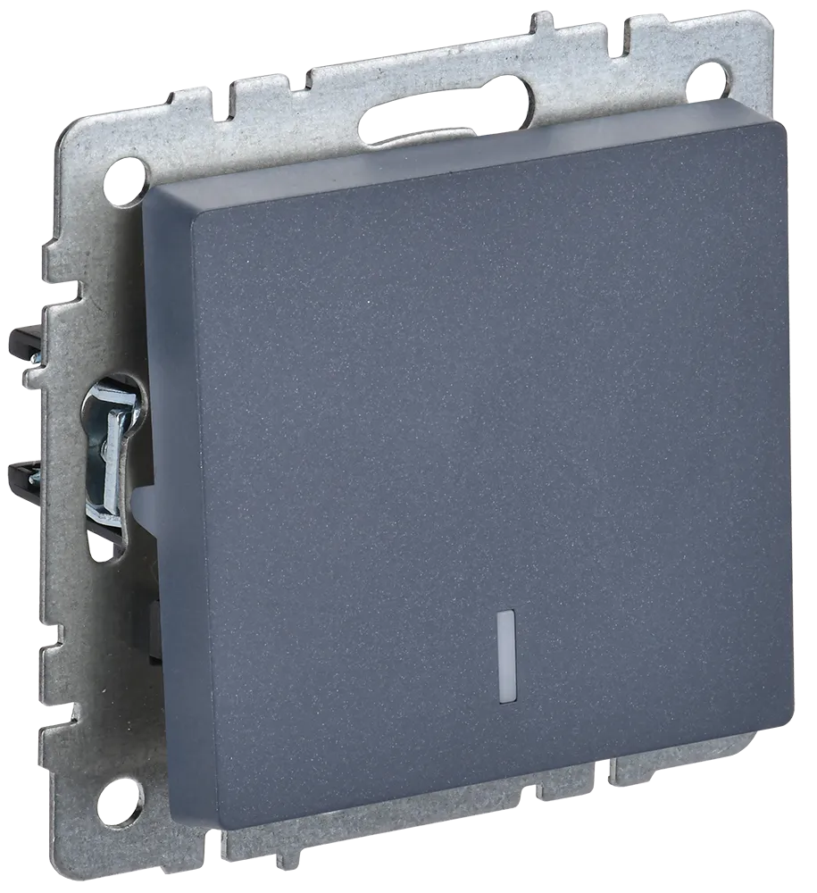 BRITE Выключатель 1-клавишный с индикацией 10А ВС10-1-1-БрМ маренго IEK BR-V10-1-10-K35