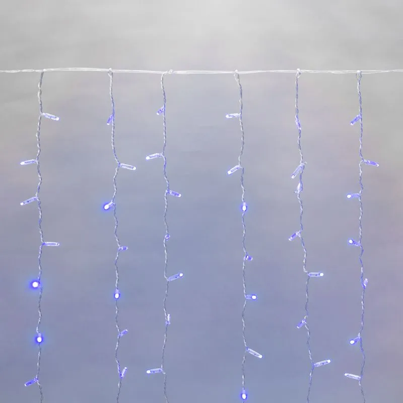 Гирлянда светодиодная Занавес 2х3м 448 LED СИНИЙ прозрачный ПВХ IP65 постоянное свечение 230В нужен блок 303-500-1 NEON-NIGHT