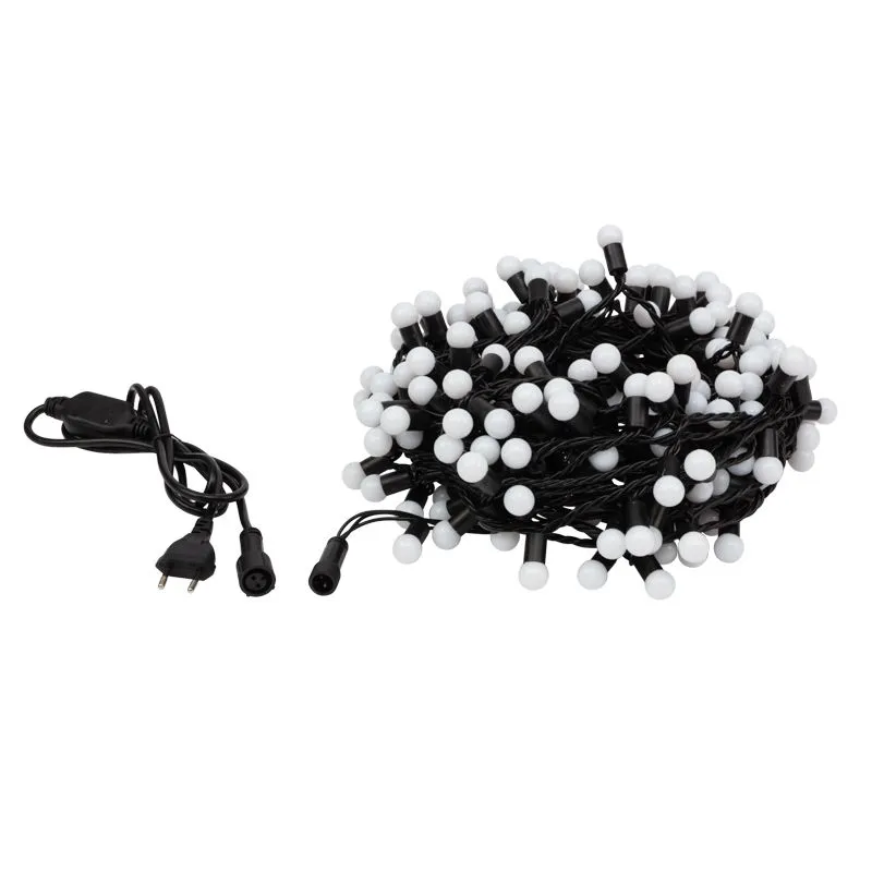 Гирлянда светодиодная Мультишарики Ø17,5мм 20м 200 LED КРАСНЫЙ черный ПВХ IP65 постоянное свечение 230В NEON-NIGHT - Фото 2